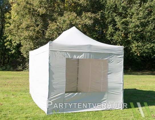 Easy up tent 3x4,5 meter voorkant schuin huren - Partytentverhuur Leeuwarden